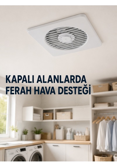 150 Mm Havalandırma Aspiratörü 20,8 X 20,8 Cm 320 M³/h 20 W Duvar Ve Tavan Montajlı Fan