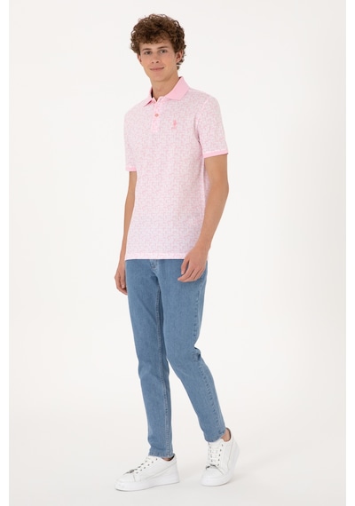 U.S. Polo Assn. Erkek Regular Fit Polo Yaka Açık Pembe Tişört 50306837-VR078