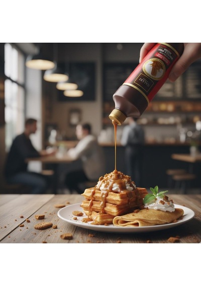 Callei Karamelize Bisküvili Waffle & Pancake Çikolata Sosu 1 Kg Yoğun Aromalı Tatlı Sosu