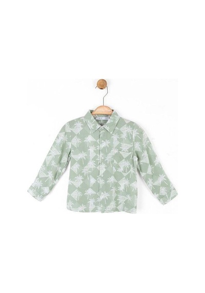 Nk Kids Erkek Bebek Palmiye Baskılı Gömlek-13964 Mint