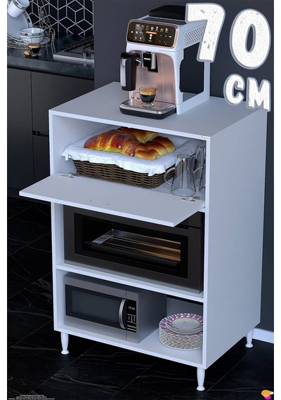 Silva Modüler Mutfak 70 Cm Ocak Altı - Xl 1 Kapak Mini Midi Fırın Dolabı Beyaz
