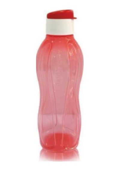 Tupperware Eco Şişe 750 Ml Kırmızı Beyazlı Kapaklı Matara Suluk Kolay Kapak Water Bottle
