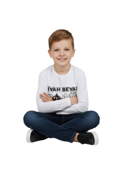 Beşiktaş Orijinal Lisanslı Uzun Kol Sweatshirt Beyaz