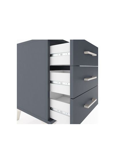 Hyperion Komodin 3 Çekmeceli 44x44x64 Antrasit-antrasit Antrasit