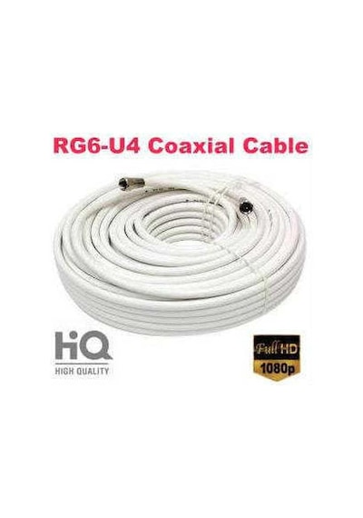 50 Metre Rg6 U4 Uydu Anten Kablosu 2 Adet F Konnektör Takili.F
