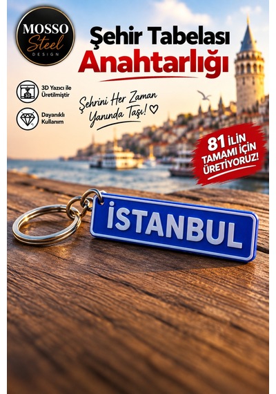 Şehir Tabelası Anahtarlığı 3d Baskı Tabela Anahtarlık