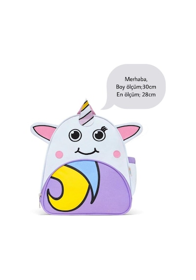 Kız Çocuk Unicorn Anaokul Kreş Sırt Çantası Çok Renkli