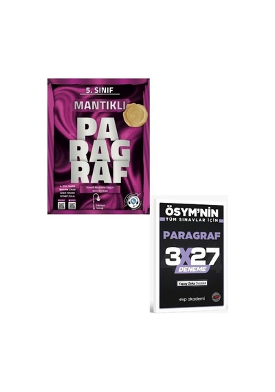 Edebiyat Sokağı 2027 5. Sınıf Paragraf Mantıklı Soru Bankası+ Evp Akademi Paragraf