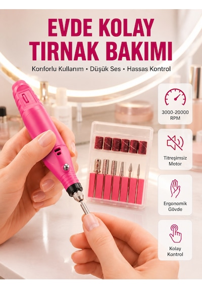 6 Uçlu Elektrikli Manikür Pedikür Seti Yeni Nesil - Lisinya 23713700