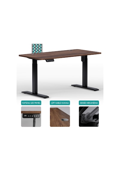 Karr Office O-Flex O1S2 Tek Motorlu Elektrikli Yükseklik Ayarlı Masa - 120X60 - Barok Barok Karr Office O-Flex O1S2 Tek Motorlu Elektrikli Yükseklik Ayarlı Masa - 120X60 - Barok Barok