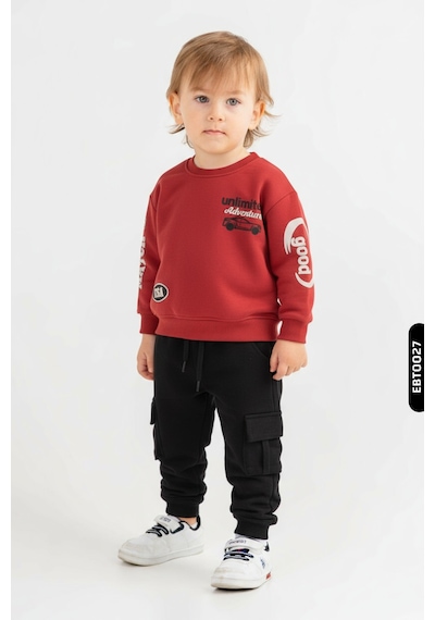 Xo Kids Erkek Çocuk Alt Üst 2li Kombin Takmı Set0380 Siyah