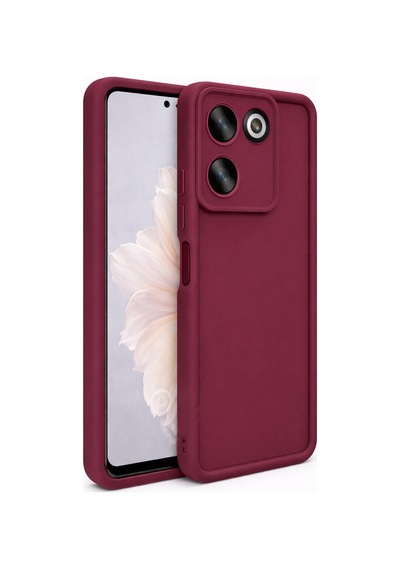 Tecno Camon20-4g/camon20pro-4g Uyumlu Kamera Çıkıntılı Mat Silikon Telefon Kılıfı Bordo