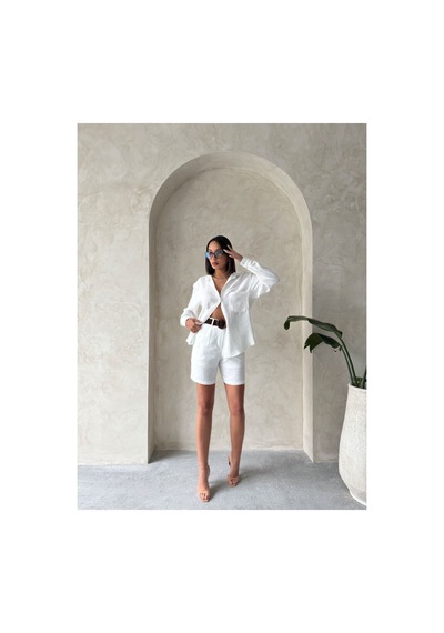 Verymoda Kemerli Şort D2686 Krem