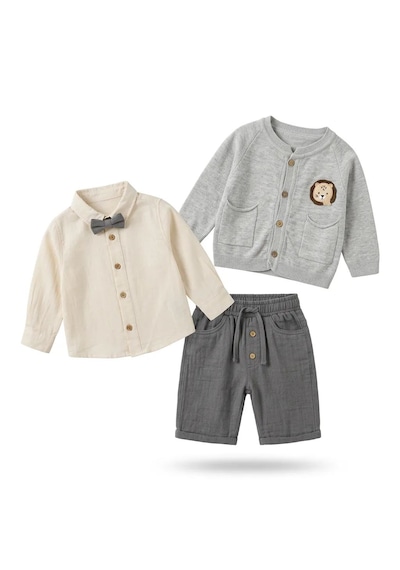 Cocosiss %100 Pamuk Bayramlık Erkek Bebek 3 Lü Kombin Takım Papyonlu Gömlek, Hırka Ve Pantalon Turkuaz Cocosiss %100 Pamuk Bayramlık Erkek Bebek 3 Lü Kombin Takım Papyonlu Gömlek, Hırka Ve Pantalon Turkuaz