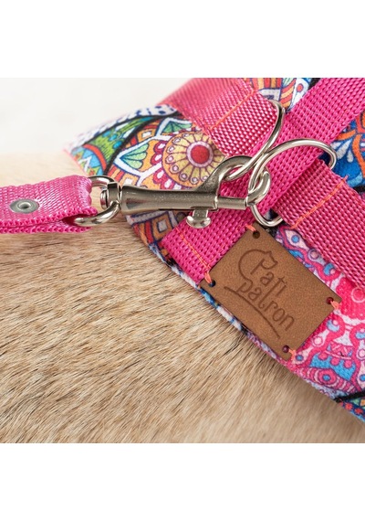 Kaçış Önleyici Ayarlanabilir Küçük Irk Ve Büyük Irk Köpek Göğüs Tasma Seti Ve Gezdirme İpi Etnik Pembe, M