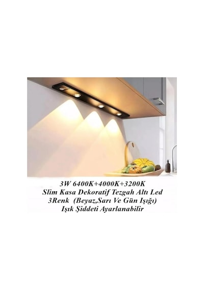 Mutfak Tezgah Altı Dekoratif Şarjlı Led Aydınlatma Armatür 40 Cm Otomatik Harekete Çok Renkli