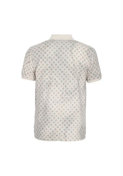 Erkek Polo Yaka Tişört Bej Slim Fit Ribanalı Kol Pamuklu Baskılı T-shirt Ncs Jeans 1252-bej Bej