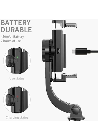 Katlanabilir Bluetooth El Gimbal Akıllı Telefonlarla Uyumlu 360 Dönebilen Taşınabilir Telefon Tutucu