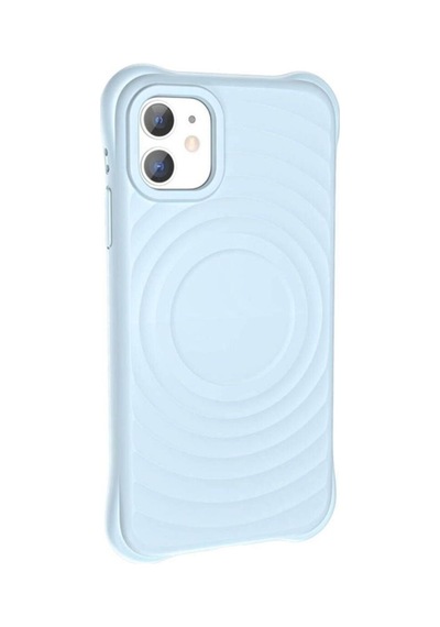 Apple Uyumlu iPhone 11 M-safe Şarj Özellikli Airbagli Mat Görünümlü Zore Hepi Kapak Mavi Açık