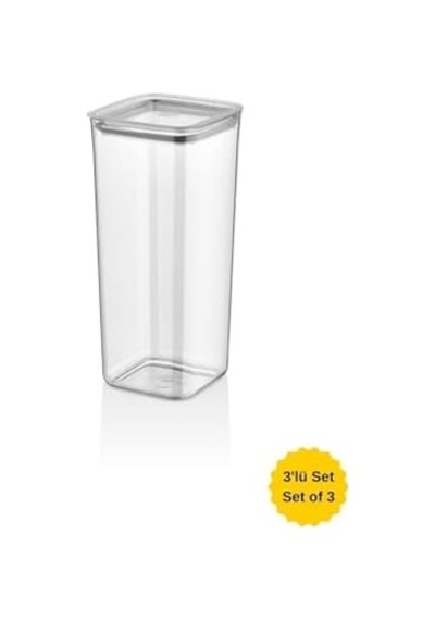 Sude Kare Saklama Kabı 3 X 2 Litre, Şeffaf