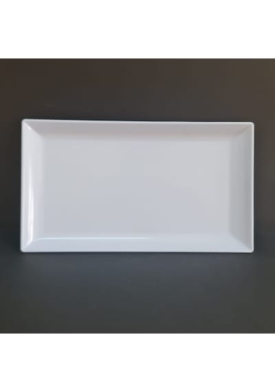 4 Adet Standart Melamin Kayık Tabak Sunum Tabağı 30x17 Cm - Beyaz Beyaz
