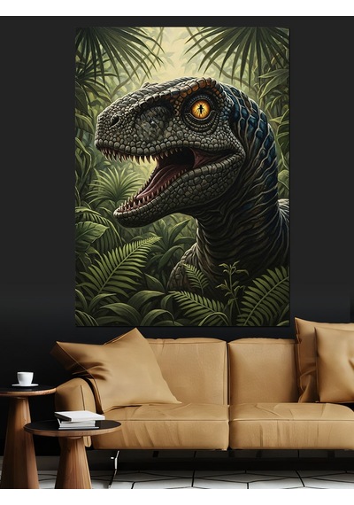 Ahşap Tablo Dinozor T-rex Korkunç Yaratık