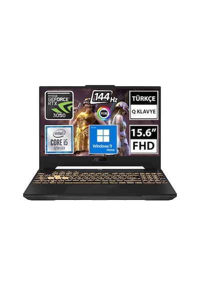 Asus Tuf Gaming F15 FX507ZC4-HN081W i5-12500H 8 GB 512 GB SSD RTX3050 15.6" FHD W11H Dizüstü Bilgisayar
