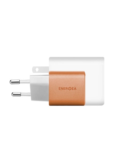 Energea Ampcharge Gan35 1 Adet 35w Type C 1 Adet 30w Usb Çıkışlı Pd Pps Qc Duvar Tipi Hızlı Şarj Aleti - Turuncu