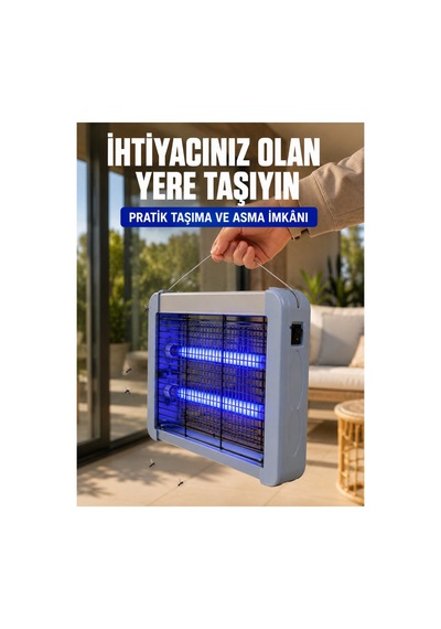 8753tknd 12w Elektrikli Sinek Öldürücü Çift Uv Işıklı Asılabilir Böcek Öldürücü Lamba 893hmng