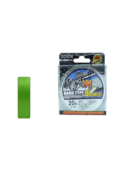 Gosen W8 Hard Type PE 8 Örgü Spin İp Misina 150mt Açık Yeşil 1.0