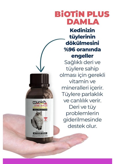 Munich Vet 2'li Set Biotin Plus Tüy Damlası 50 ML & Malt Pasta 100 G