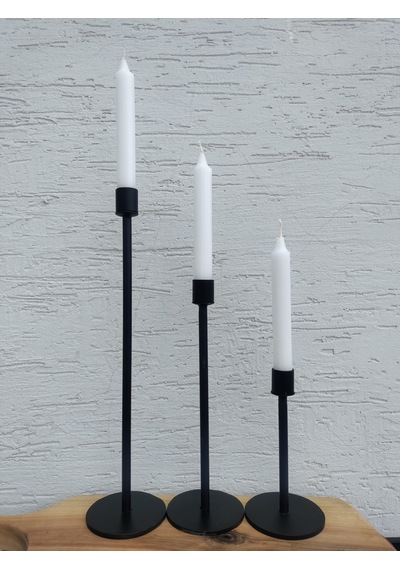 Lyla Candle3 'lü Mumluk, Şamdan Seti Siyah Siyah