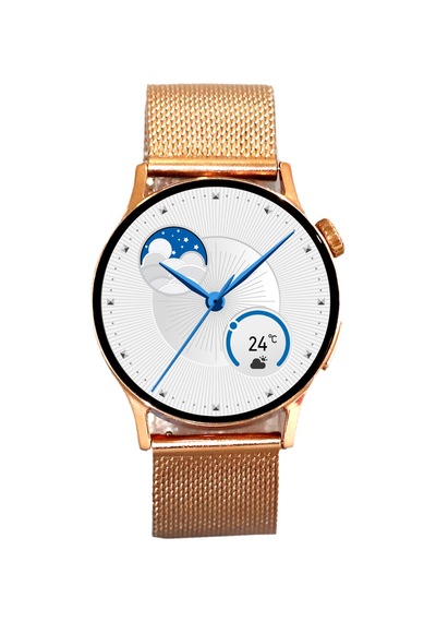 Logia Gt2 38mm Çinko Alaşım Kasa Metal Kordon Akıllı Saat - Rose Gold