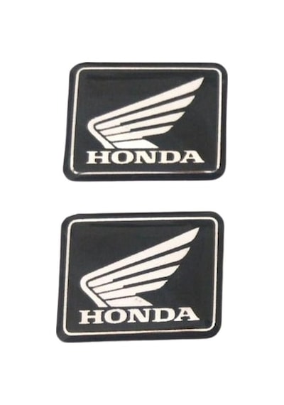 Honda Kare Küçük Universal Siyah-Gümüş Damla Stiker 2'Li