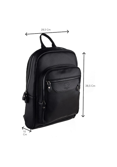 Westpolo Vegan Deri Şık Ve Fonksiyonel Unisex Sırt Çantası - 6012 Siyah