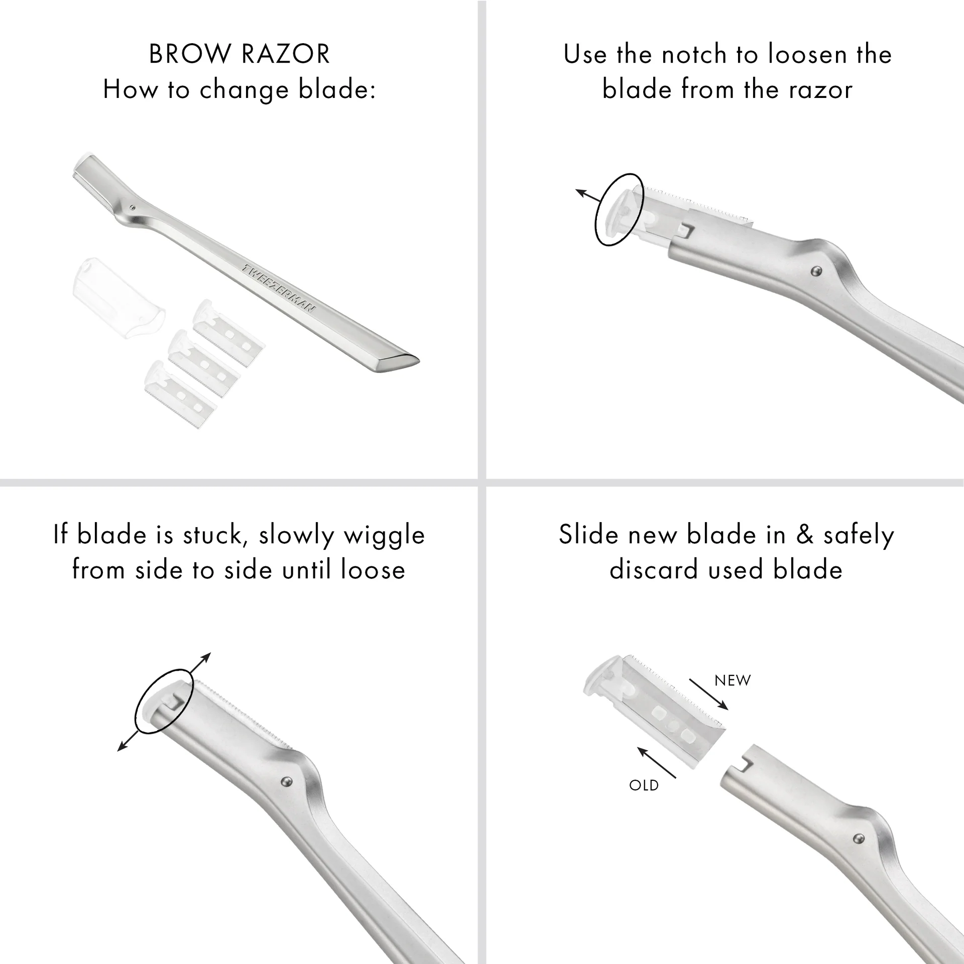 Tweezerman Brow Razor Replacement Blades - Kaş Usturası Yedek Uç Beyaz