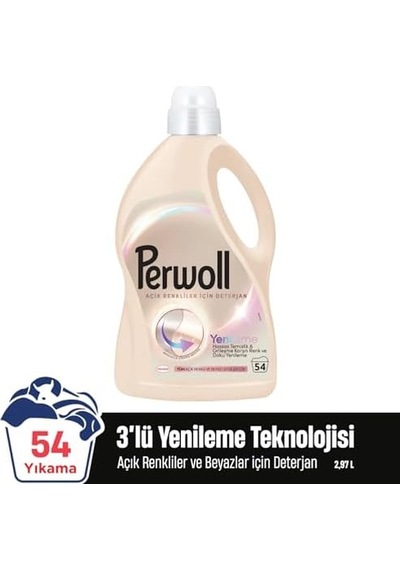 Açık Renkliler Sıvı Çamaşır Deterjanı 2.97 Litre, 3l, 54 Yıkama 0.75 LT - 2.5 LT - 12 KG