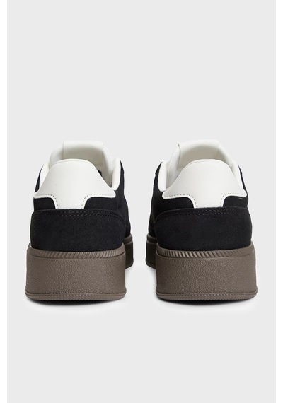 Tommy Jeans Logolu Süet Deri Sneaker Ayakkabı Kadın Ayakkabı En0en03122 Bds Siyah
