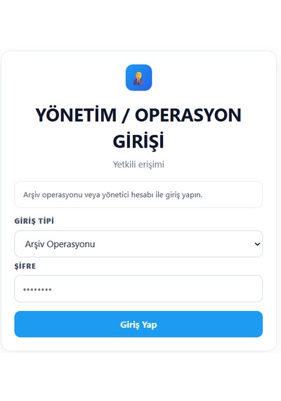 Arşiv Giriş/çıkış Takip Modülü 100 Personel, 2000 Kayıt, Canlı Pano