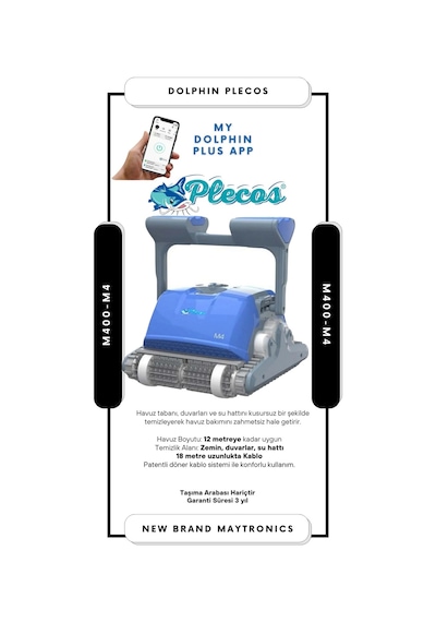 Gemaş Plecos M4 Dolphin M400 Otomatik Havuz Süpürge Robotu Automatic Pool Cleaners