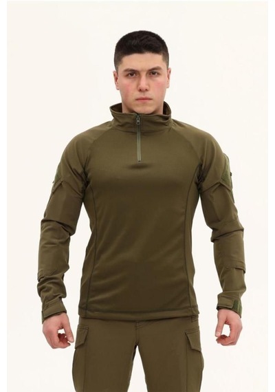 Terrien Delux Serisi Rahat Kesim Uzun Kollu Fermuarlı Üst Single Sword Erkek&kadın Taktik Kombat T-shirt Çok Renkli