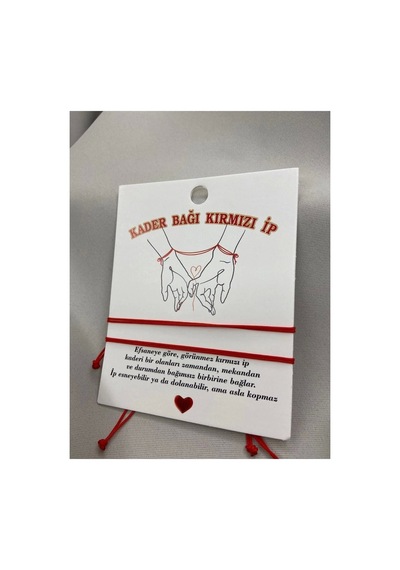 Unisex Kader Bağı Kırmızı Ip - Çift Bilekliği, Şans Bilekliği Kırmızı