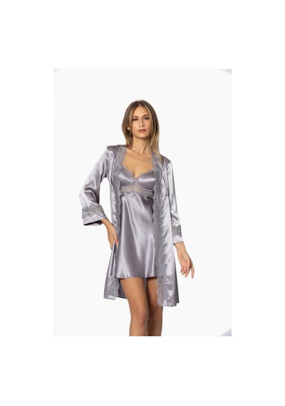 Pierre Cardin Saten Gecelik Sabahlık Pijama Takım Şort Takım 6'lı Gelin Çeyiz Seti - 6010 001