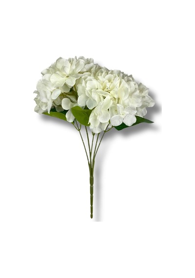 Yapay Çiçek 5 Dallı Beyaz Ortanca Demeti 50 Cm Genel