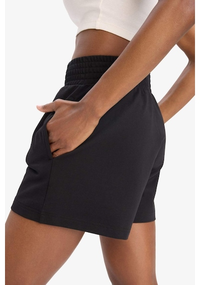 DeFactoFit Oversize Geniş Kalıp Kısa Paça Sporcu Şort C6135AX25SMBK81 Siyah