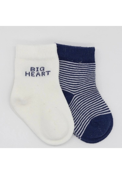 Bistyle Big Heart Penye Soket Çorap 2'li Bs10117 Lacivert Lacivert