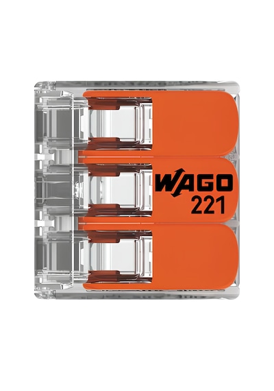 Wago 3'lü Çok Amaçlı Bağlantı Klemensi Tırnaklı 3x4mm2 10 Adet