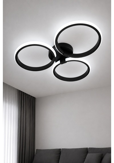 Yuno Led Plafonyer Avize Beyaz Işık Siyah