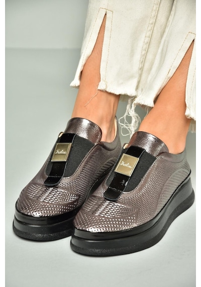 Fox Shoes U555130603 Platin Hakiki Deri Kadın Ayakkabı Platin-hakiki Deri Platin