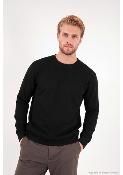 Buratti Pamuklu Relaxed Fit Bisiklet Yaka Sweat Erkek Sweat 5901257 Siyah